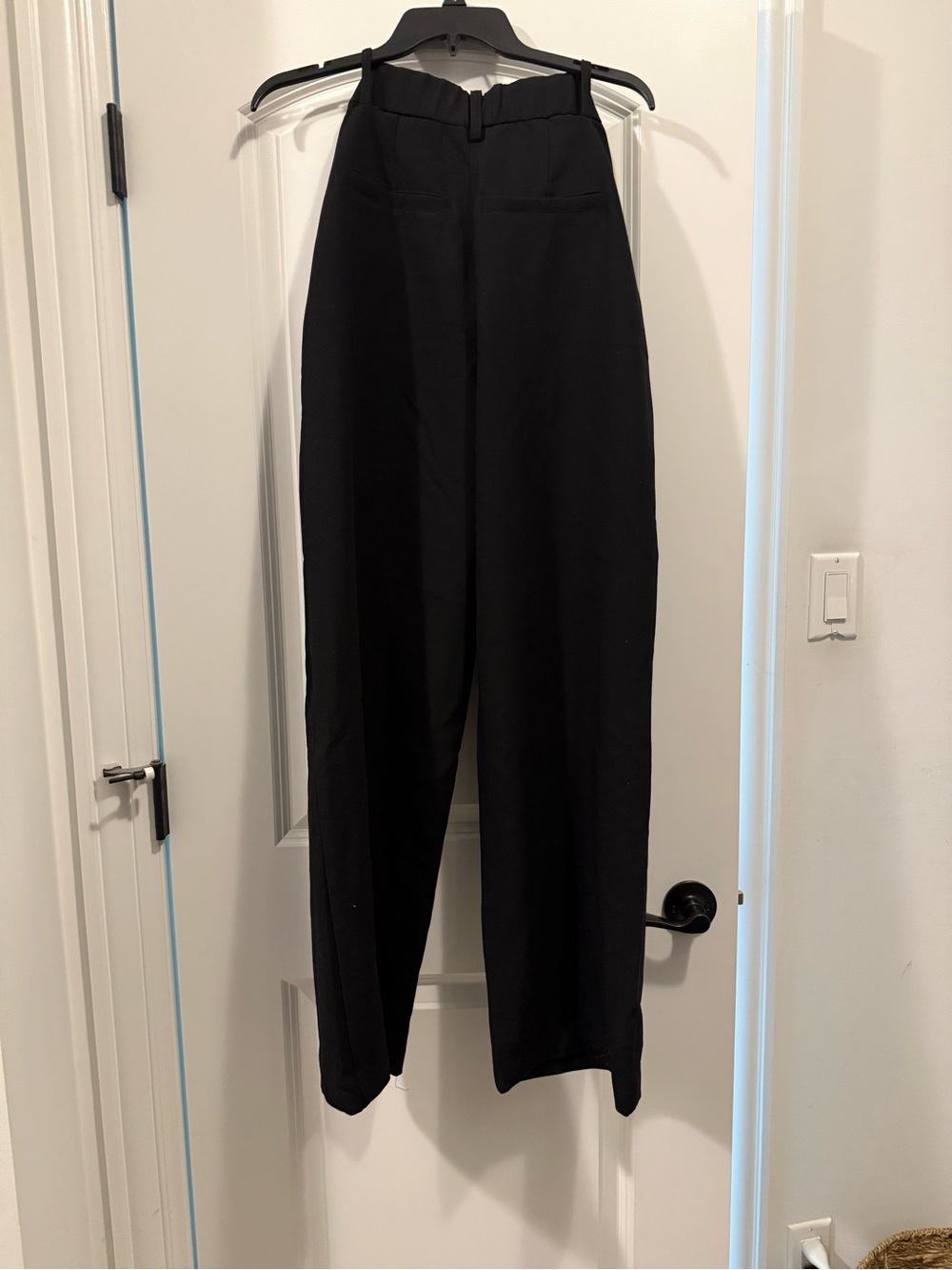 Francesca's Collections Black High-Rise Wide Leg Trousers
